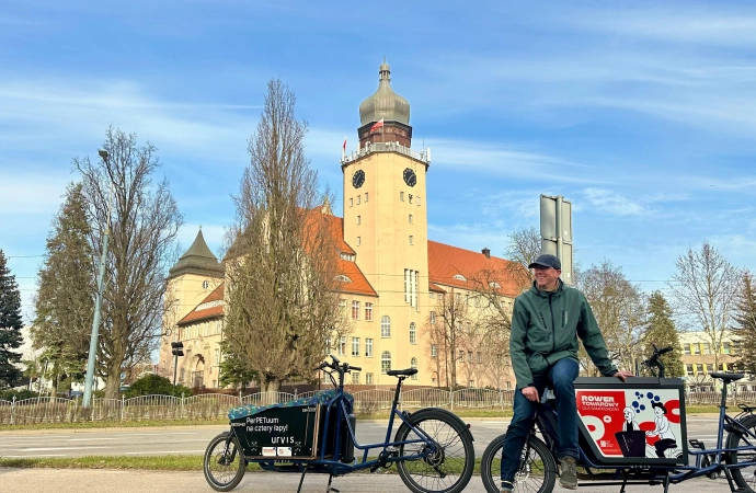 Elbląg z rowerami cargo